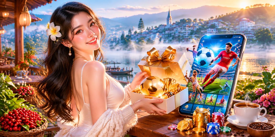 Người dùng Đà Lạt ngồi ở quán cà phê ven đồi theo dõi kèo cá cược thể thao trên điện thoại