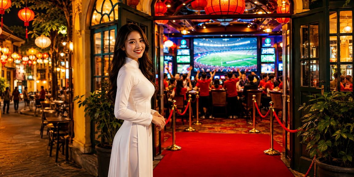 Người phụ nữ Hà Nội mặc áo dài kiểm tra ưu đãi khuyến mãi casino trên điện thoại